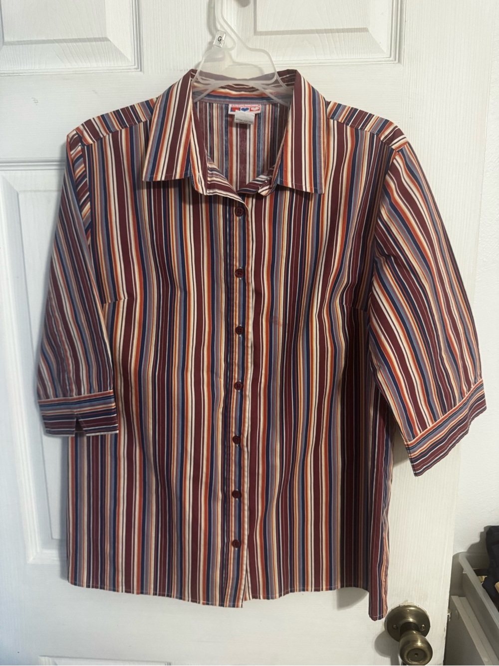 American Sweetheart Retro Striped Button Down Shirt M